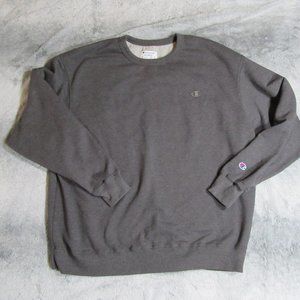 Champion Mens Grey Basic Logo Pull Over Sweatshirt